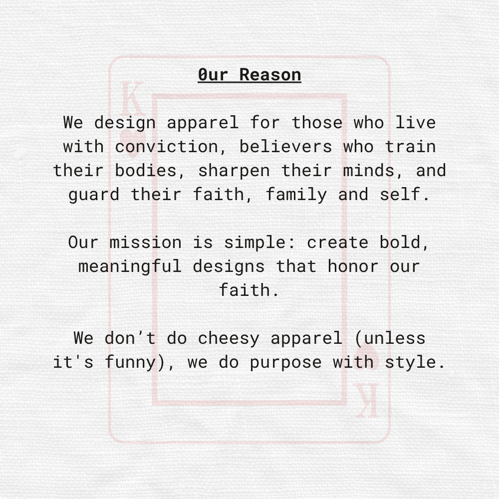 Text on a white background describing a brand's mission and values.